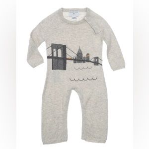 Cozy gray New York Skyline Sweater Onesie from Barney’s. Size 0-3 months.